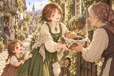 마을의 다정한 이웃 엔딩 그림