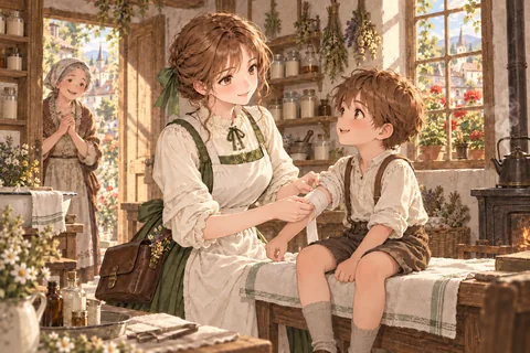 마을 진료소의 의원 엔딩 그림