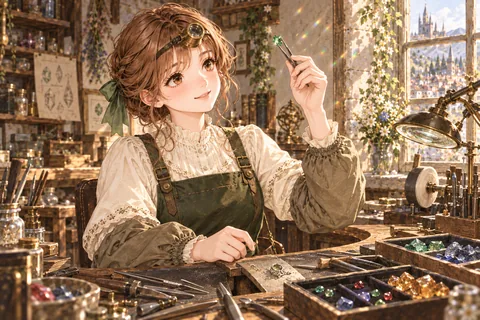 원석을 다듬는 보석세공사 엔딩 그림