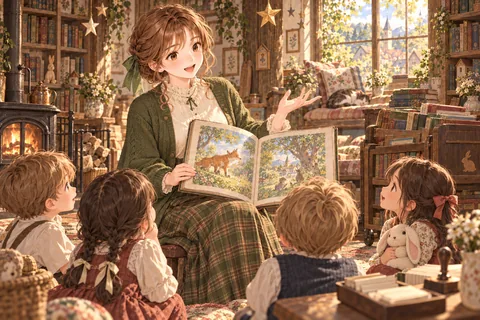 마을 도서관의 사서 엔딩 그림