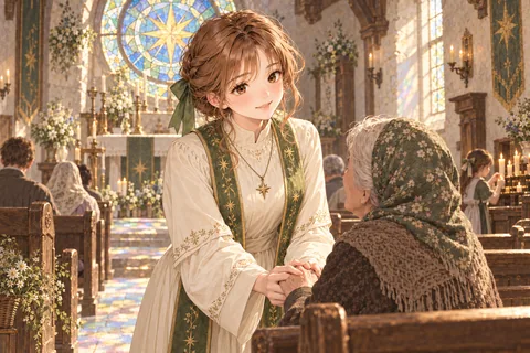 교구 성당의 사제 엔딩 그림