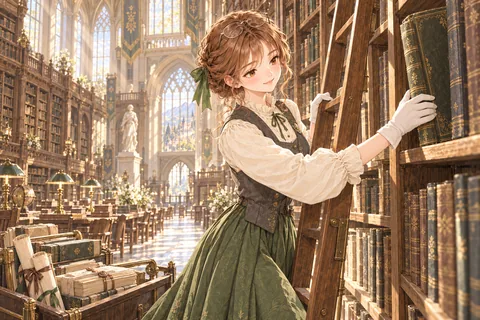 중앙 기록관의 사서학자 엔딩 그림
